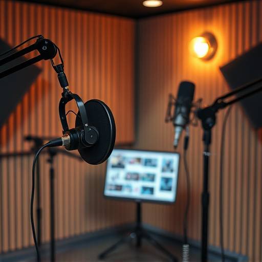 Bilde av en podcastinnspilling i studio
